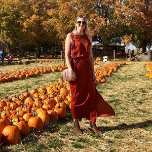 Soaked in Luxury burnt orange maxi dress